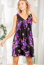 Load image into Gallery viewer, Black &amp; Purple Floral Dress
