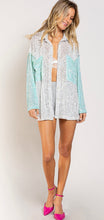Load image into Gallery viewer, Full Sequins Aqua Accent Top
