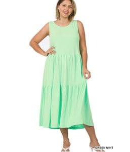 Green Mint Tiered Dress