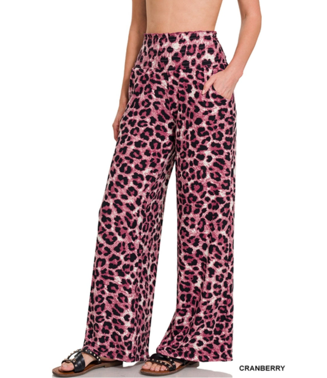 Leopard Wide Leg Pants