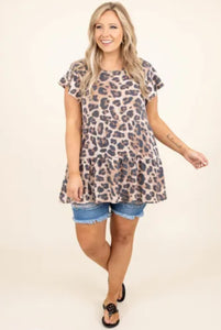 Leopard Flutter Sleeve Top