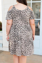 Load image into Gallery viewer, Leopard Cold Shoulder Dress
