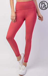 Coral Butter Leggings with Pockets