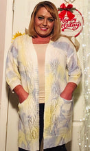 Load image into Gallery viewer, Lemon and Blue Crochet Cardigan
