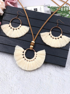 Tassel Necklace and Earrings Set