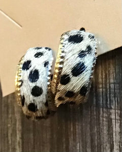 Leopard & Cow fur earrings