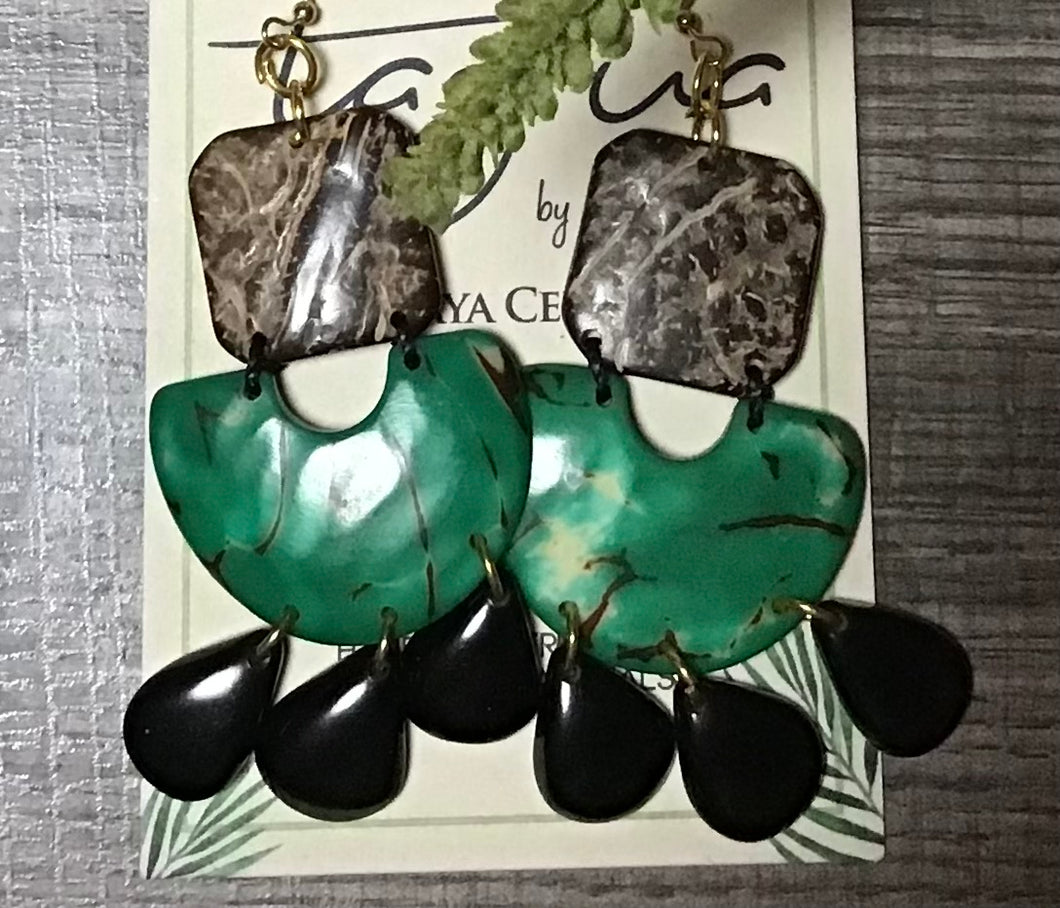 Emerald Accent Drop Earrings