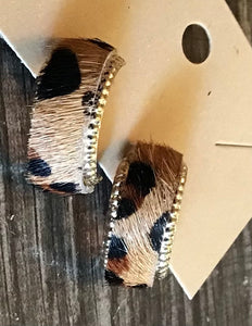 Leopard & Cow fur earrings