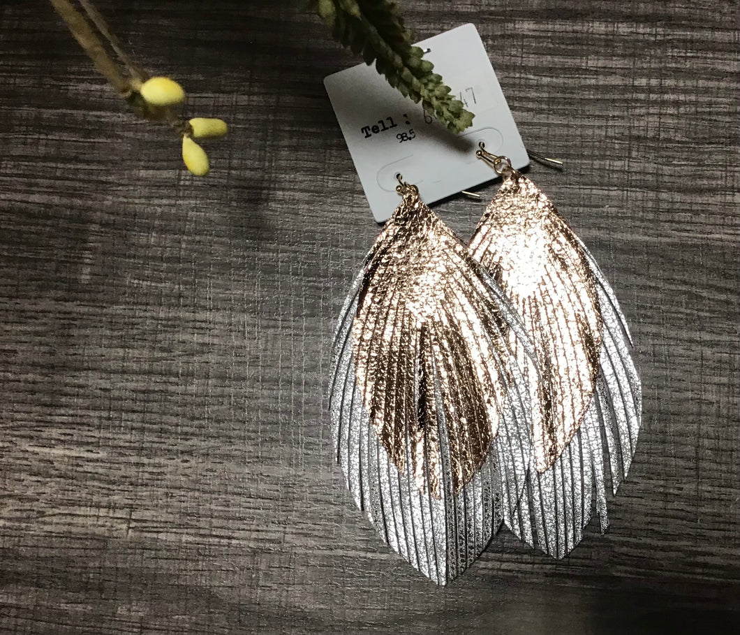 Sparkly Feather Dangles