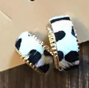 Leopard & Cow fur earrings