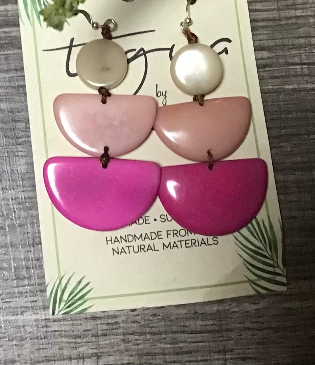 Multi Pink Drop Earrings