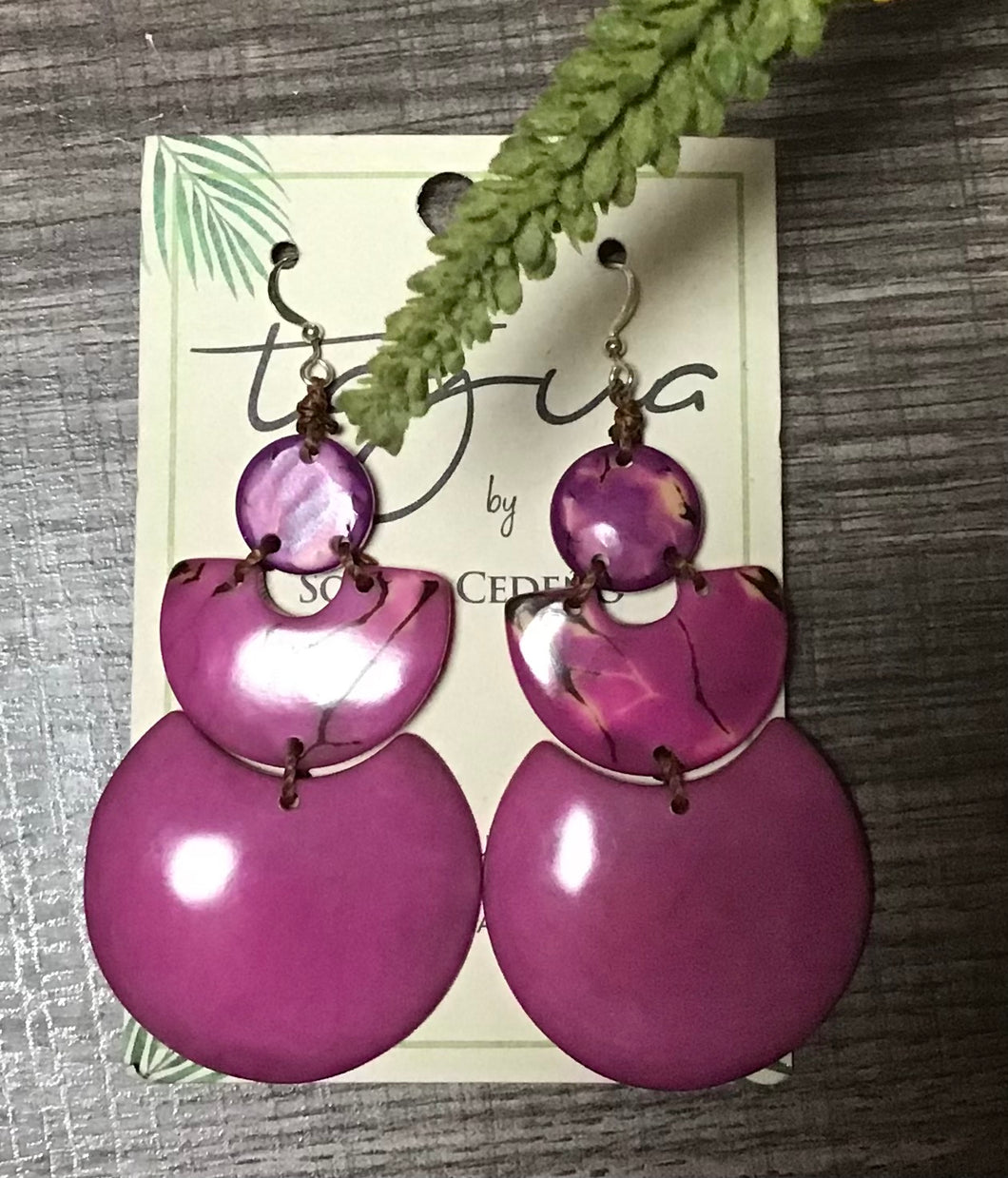 Fuchsia Tiered Drop Earrings
