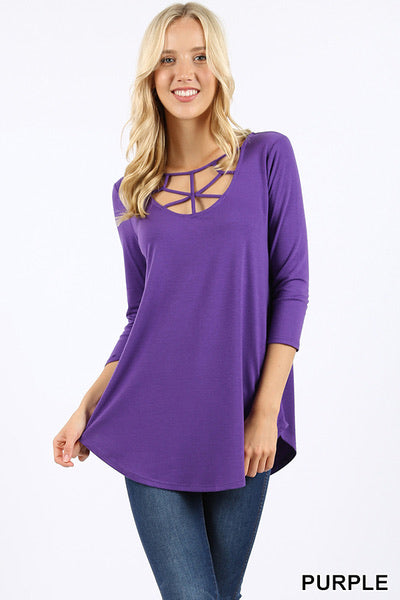 Purple Cross Top Blouse