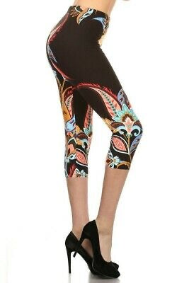 Black and Paisley Butter Capris