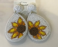 Load image into Gallery viewer, Sunflower Seed Bead Earrings
