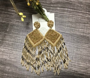 Gold tri color earrings
