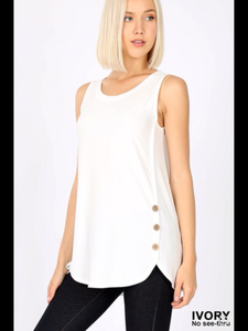 Button Accent Tank Top