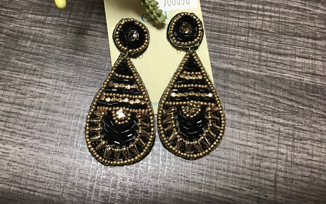 Black and Gold Bead Dangles