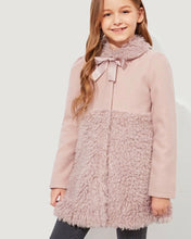 Load image into Gallery viewer, Girls Button Front Contrast Teddy Jacket
