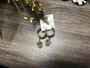 Iridescent Drop Heart Hoops