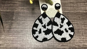 Black and White Seed Bead Dangles