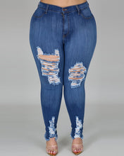 Load image into Gallery viewer, Plus Distressed Jeans
