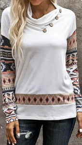 Button Neck Nomad Sleeve Top