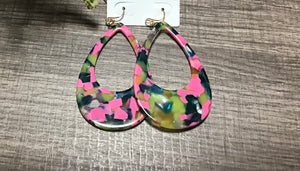 Multi Hollowed Out Acrylic Earrings